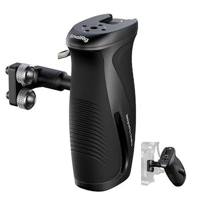 SMALLRIG Push-Button Rotating Side Handle with 1/4"-20 Screws, for Left and Right Hand, 360° Rotatable Side Handle with Anti-Slip Silicone, Max. Load 15Kg