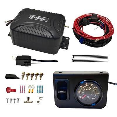 in Cab On Board Air Compressor System Air Pump System with Single Path Air Gauge Paddle Valve Gauge Air Line T Fittings for Trucks Vans