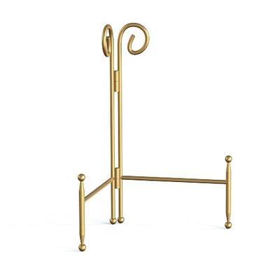 Display Stand for Plate, Foldable Metal Plate Stand for Table, Decorative Easel Holder for Picture Frames, Photos, Wedding Cards, Sign Posters, Cavas, 6-inch Gold