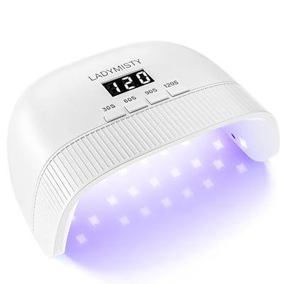 LadyMisty UV Nail Lamp - Fast Drying, UV Light for Gel Nails with 30 Dual Lamp Beads, 4 Timer, LCD Display, Energy Efficient LED Nail Light for Home & Salon (White)