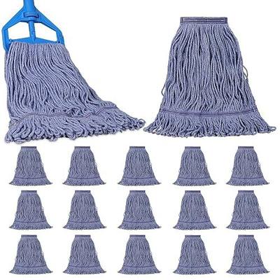 JERIA 16 Pack Heavy Duty Mop Head Replacements,String Mop Head for Commercial,Used for Home,Office and Kitchen,Washable,Reusable Mop