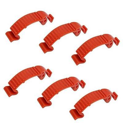 4pcs Top Cylinder Cover Clip for Husqvarna 435 440E 445 450 450E | Red PC Material, Durable Snap-On Design, Easy to Install, Lawn Saw Part, Secure Fit for Cylinder Cover
