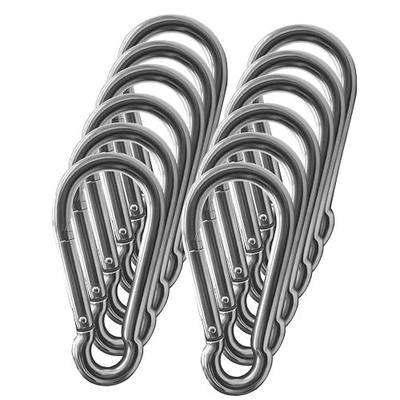12Pack 5.5 Inch Heavy Duty Spring Snap Hooks, Connectors for Swing, Hammock, Gym, Fitness, Boating - 1400lbs Capacity