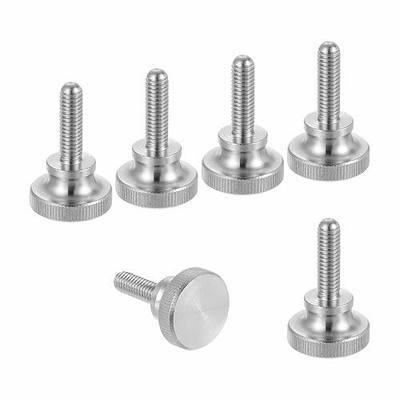 MECCANIXITY 6pcs M6 x 20mm Knurled Thumb Screws, 304 Stainless Steel Diamond Head Thumb Screws Metric Knurled Head Bolts with Shoulder Grip Knobs Hand Tighten Thread Fasteners, 20mm Dia
