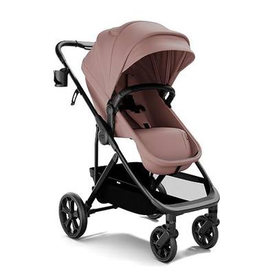 Mompush Wiz Pro Baby Stroller with Bassinet Mode, Snack Tray Included | Reversible Seat Newborn to 50 lbs Large Canopy All-Terrain Wheels Large Storage Basket One-Hand Compact Fold
