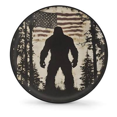 Spare Tire Cover for RV Trailer,American Flag Bigfoot Waterproof Sun Leather Wheel Cover,Camper Spare Tire Covers Fit for Jeep Travel Trailer SUV Truck Accessories (15 in for Diameter 27” - 29”),F-1