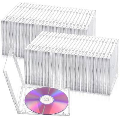 25 Pack 10.4 mm Clear CD Jewel Cases, Standard Single Disc | Empty Plastic Storage Case for CDs/DVDs Protection & Replacement, Blank Cover with Assembled Tray for Collection Organization