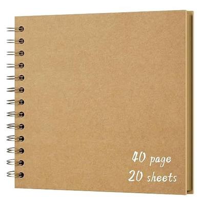 DIY Scrapbook Album 7x7 Inch, Hardcover Kraft Paper Scrap Book Photo Album, Blank Page Memory Scrap Book for DIY Crafts, Traveling, Wedding, Anniversary, Birthday, 40 Pages (20 Sheets), Khaki