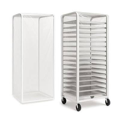 Bun Rack Cover - Transparent PVC with 4 Sided Zippers - Universal 20 Tier Sheet Pan & Speed Rack Cover - Heavy Duty, Waterproof & Dustproof Bakery rack cover