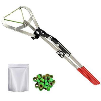 Cattle Banding Tools Calves Castration Kit, with a Large Bander and 25 pcs Bands, for Large Livestock Bull Calf Sheep Goat