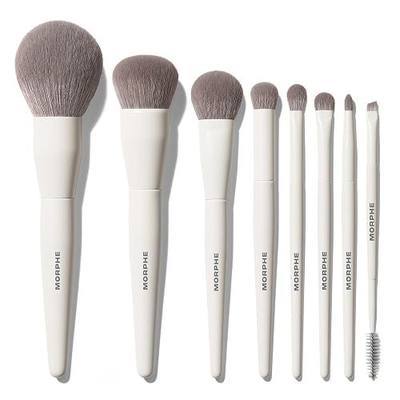 Morphe Best of Blends 8 Piece Makeup Brush Set - Face and Eye Makeup Brushes for Foundation, Concealer, Powder, Blush, Eyeshadow & Brows - Professional Brush Kit (8 ct)