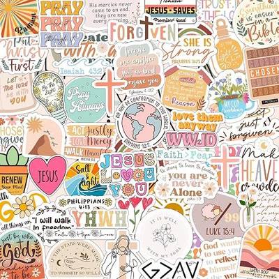 225 PCS Christian Bible Verse Stickers by Puraesla – Inspirational Journaling & Study Stickers for Water Bottles, Laptops, Notebooks & Scrapbooking – Waterproof