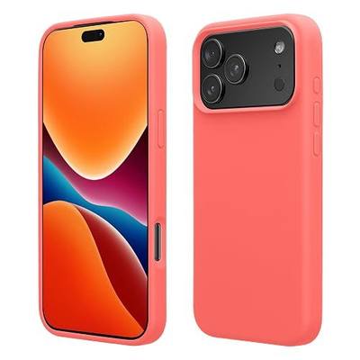 kwmobile Case Compatible with Apple iPhone 17 Pro Case - TPU Silicone Phone Cover with Soft Finish - Neon Coral