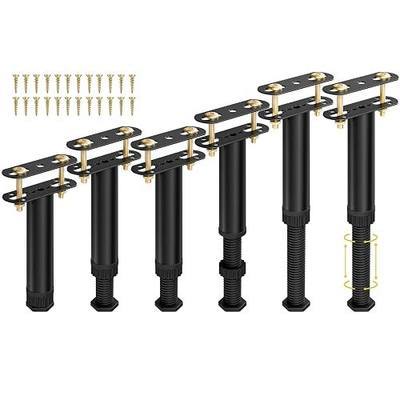 Wlrrcwdttc 6 Pcs Adjustable Height Bed Support Legs 7.08-12.5 inch with Locking Ring, Bed Frame Center Support Legs for Bed Frame/Bed Center Slat/Furniture, Bed Legs Replacement Bed Slats Support Legs