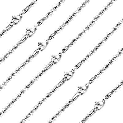 stino 7 Pack No Tarnish Stainless Steel Chains for Jewelry Making | Fadeless, Waterproof, High Polish, Hypoallergenic