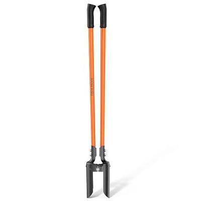 Post Hole Digger, 58-Inch Heavy Duty - 8 lbs Ultra-Lightweight, Fiberglass Handle & Curved Carbon Steel Blades, Anti-Slip Grip for Fence Planting (Orange & Black)