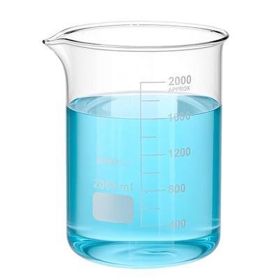 QWORK Borosilicate Glass 2000ml Beaker – Double Scale Measuring Cup for Lab, Classroom & Experiment Use
