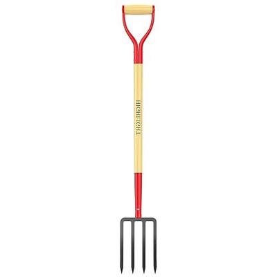 Garden Fork,4-Tine Heavy Duty Pitch Spading Compost Fork,45 Inch Y-Grip | Heavy Duty Digging Fork, 6cm Wide Tine Anti-Clog, Ash Hardwood Steel D-Grip, for Clay Soil, Compost & Mulch Gardening