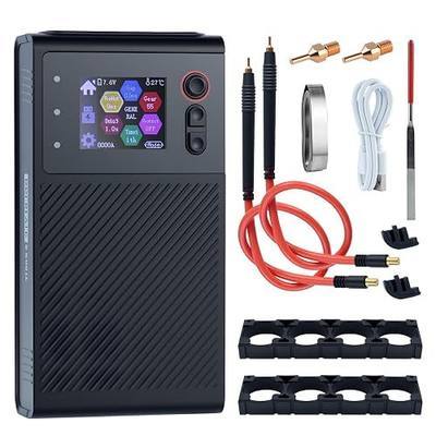 Battery Spot Welder 1.8" LCD Screen Portable Handheld Spot Welding Machine Double Pulse Adjustable for 18650 Battery Packs/Cylindrical Batteries