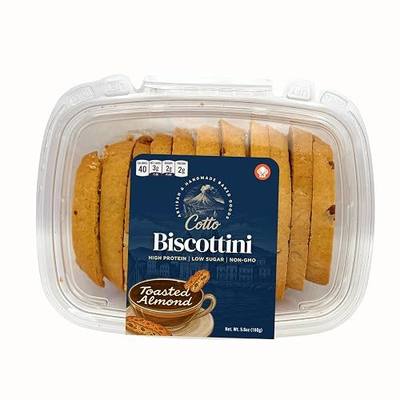 Toasted Almond Biscottini – Keto Friendly | 3g Net Carbs & 2g Sugar |High Protein, Authentic Italian Style, Low Carb, Low Sugar, Gourmet Biscotti Cookie Snack
