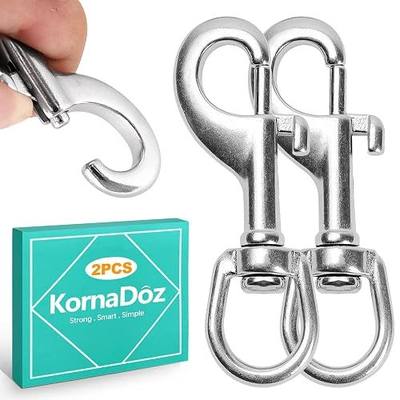 2 Pack 3.5 Inch Heavy Duty Swivel Snap Hooks, Bolt Snap Clips for Dog Leashes, Pet Collars, Ropes & Chains - Durable Dog Leash Hardware, Prong Collar Safety Backup, Pet Accessory