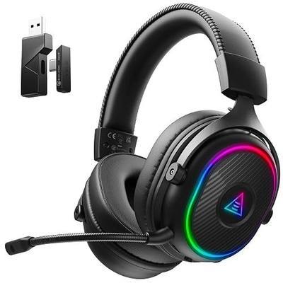 EKSA 2.4GHz Wireless Gaming Headset for PS5,PC,PS4,Switch,Mobile,Mac | Bluetooth Gaming Headphones with Microphone, RGB, 30ms Latency, 50H Battery, USB&Type-C Ultra, PC Gaming Headset for Computer