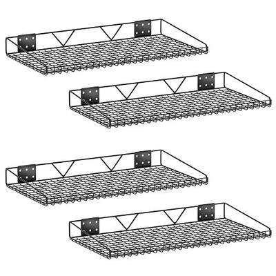 Garage Wall Shelving,4-Pack 12 Inch X 23.8 Inch,Can be Used for Garage, Closet, Laundry Room, Heavy Duty Wall Shelving, Holds Up to 65 Lbs (Black, 12"X23.8", 4)