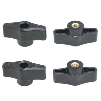 Black Wing nut knob 1/4inch knobs Clamping Nuts Threaded knob Thumb Nuts t Track Accessories 4PCS