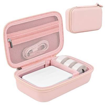 Label Maker Case for Memoking T02,Phomemo M02M02S,Nelko PM230 Sticker Maker | Also for Phomemo M02 Pro/Anycash/Ponek Mini, with Hand Strap, Mesh Pocket, Portable Storage Case for Home Office School