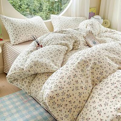 HighBuy Muslin Cotton Duvet Cover Twin XL for College Teen Muslin Botanical Floral Comforter Cover Ultra Soft Cottagecore Bedding Set Gauze Textured Breathable Duvet Cover with 2 Pillowcases