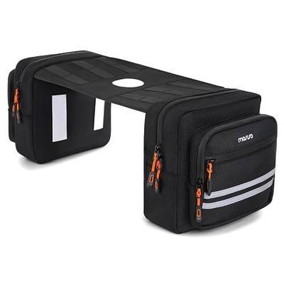 MOSISO ATV Tank Bag, ATV Saddle Bags Storage Luggage with Waterproof Cooler Pocket Compatible with Most ATVs, Motorcycles, Four-wheelers and Snowmobiles, Black
