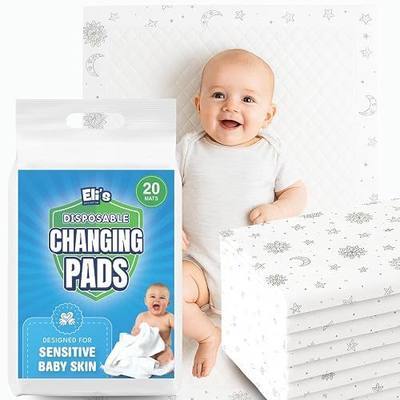 Eli with Love Disposable Baby Changing Pads - Soft, Waterproof & Leakproof Liners Absorbent Underpads - Large Travel Size Diaper Changing Mat for Home, Car, Diaper Bag - (20 Pack, Boho)