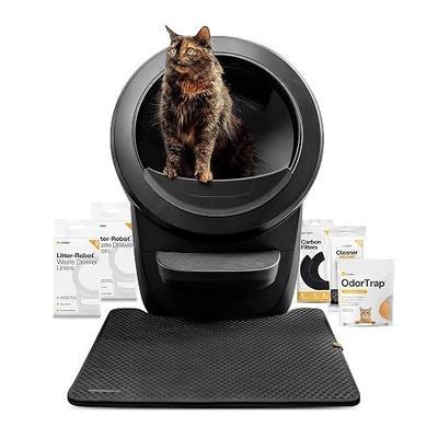 Litter-Robot 4 Supply & Accessory Bundle by Whisker, Black - Automatic | Automatic Self-Cleaning Cat Litter Box, Includes Mat, 3 OdorTrap Packs, 10 Liners, 30 Wipes, & 2 Carbon Filters