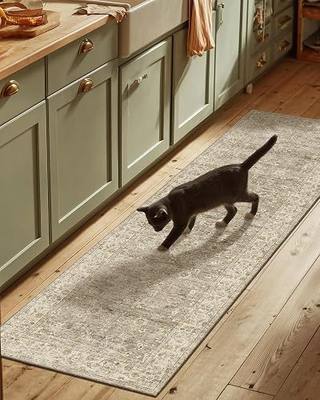 Washable Kitchen Rug Runners for Hallways: 2'6"x8' Bedroom Runner Rug Non Slip Low-Pile Stain Resistant Soft Indoor Floor Carpet Runner for Indoor Entryway Hallways Kitchen Laundry Room Farmhouse
