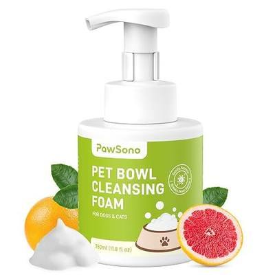 Pet Bowl Cleaner Mousse - Vet Enzyme Dish Soap for Dogs & Cats, 11.8 oz | Fast-Dissolving Grease, Slime & Biofilm | Ideal for Small Animal & Pet Feeders, Fountains & Toys