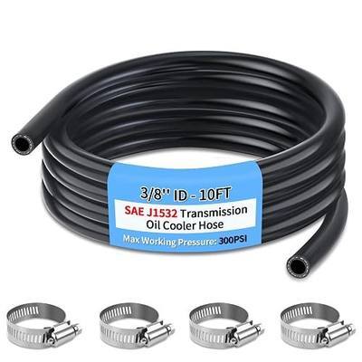 Boltigen 3/8 ID Transmission Oil Cooler Hose, 10FT Transmission Cooler Line for Power Steering, Hydraulic Systems, 300PSI Power Steering Hose, SAE J1532 (3/8''-10FT)