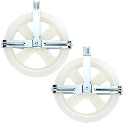 QWORK Clothesline Pulley Set, 2 Pack 5-Inch Nylon Pulley for Outdoor Clotheslines, Fits Rope Up to 3/8-in