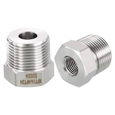 2 Pack 304 Stainless Steel Male to FeMale Adapter, 3/4" Male NPT x 1/4" FeMale NPT Hex Bushing Reducer for Industrial, Automotive, Fluid Transfer, Home Gardening, Water Treatment