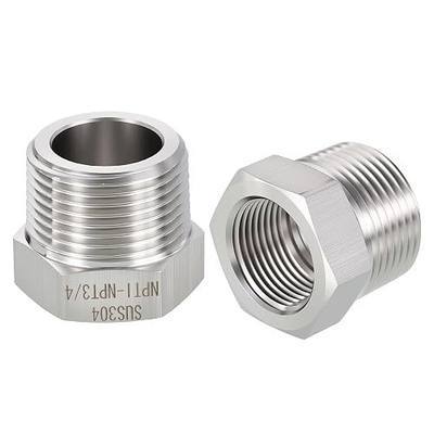 2 Pack 304 Stainless Steel Male to FeMale Adapter, 1" Male NPT x 3/4" FeMale NPT Hex Bushing Reducer for Industrial, Automotive, Fluid Transfer, Home Gardening, Water Treatment
