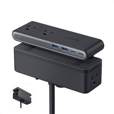 Anker Nano Power Strip, Desk Clamp, 70W Max, 1500J Surge Protector, 2 USB C | 6AC 5ft Extension Cord, Outlet Extender Desk Organizer Gaming Accessories Home Office Essentials, Fit 0.6~1.8'' Tabletop Edge