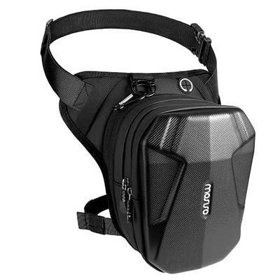 MOSISO Motorcycle Leg Bag for Men Women, Motorcycle Thigh Bag, Universal EVA Expandable Multifunctional Waterproof Storage Pouch Saddle Bags for Outdoor Sports Cycling Hiking Fishing Climbing, Black