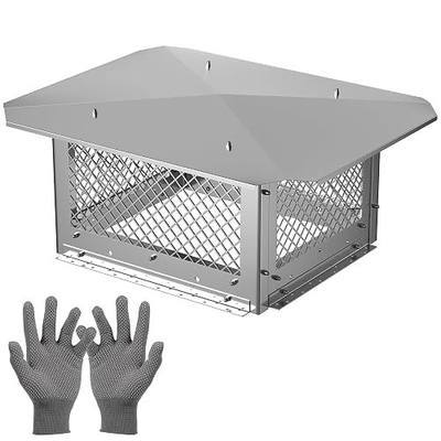 Premium 13" x 17" Chimney Cap, 201 Stainless Steel Chimney Cover with Adjustable Spark Arrestor and Bolts, Durable Mesh Design Ideal as Chimney Caps for Outside Protection