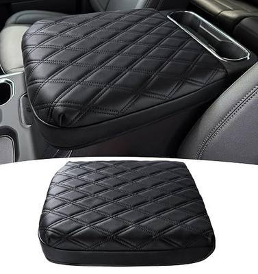 Center Console Armrest Cover for Chevy Silverado/GMC Sierra 2019-2026 | Chevrolet Tahoe & Suburban & Yukon 2021-2026, PU Leather Middle Console Cover Protector Pad, Truck Interior Accessories