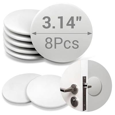 Door Stoppers - 3.14" White Door Stoppers for Wall (8 Pack), with Heavy-Duty Adhesive - Wall Protector & Shock-Absorbent Protectors from Door Knobs - Prevents Scratches on Walls & Doors