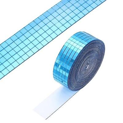 PATIKIL 5x5mm Self Adhesive Mirrors Mosaic Tiles, 3600 Pcs Square Mini Glass Mosaic Disco Tile Sticker for DIY Craft Disco Ball Party Decoration, Light Blue