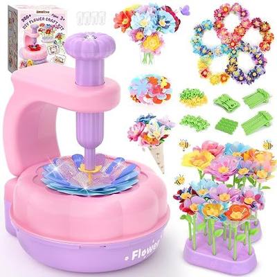 GirlsHome 300+PCS Fabric Flower Bouquets Toys, DIY Flower Craft Kits for Kids, Reusable Flower Maker Kits, Educational Preschool Toy, 2026 New Flower Toys Birthday Gifts for 4 5 6 7 8+ Year Toddler