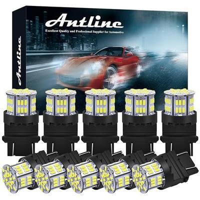 3156 3157 3056 3057 LED Bulbs White, Super Bright 3014 54-SMD LED Replacement for 12V-24V RV Camper Car Vehicle Trailer Trunk Backup Reverse Tail Brake Turn signal Lights (Pack of 10)