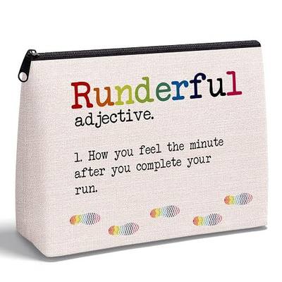 Running Gifts for Women, Runderful Zipper Makeup Bag | Gifts for Women Runners: Birthday, Marathon, Global Running Day, Road Race, Travel Pouch, Running Accessories