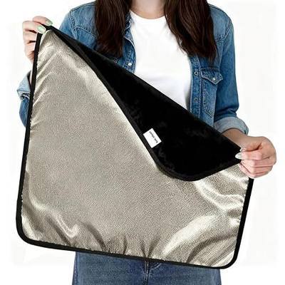 Faraday Blanket: Protection Against Direct Contact from WiFi, Protection Blanket for Cell Phone, Tablet, Electronics (20.5" x 17.5"), Black