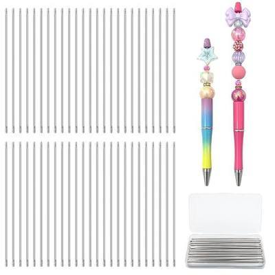 50 Pcs Pen Extenders for Beadable Pens Bulk - 3.8 Inch Stainless Steel DIY Beaded Pens Extender Rods with Blank Metal Bars Replacement, Office Accessories & Craft Gifts for Teachers